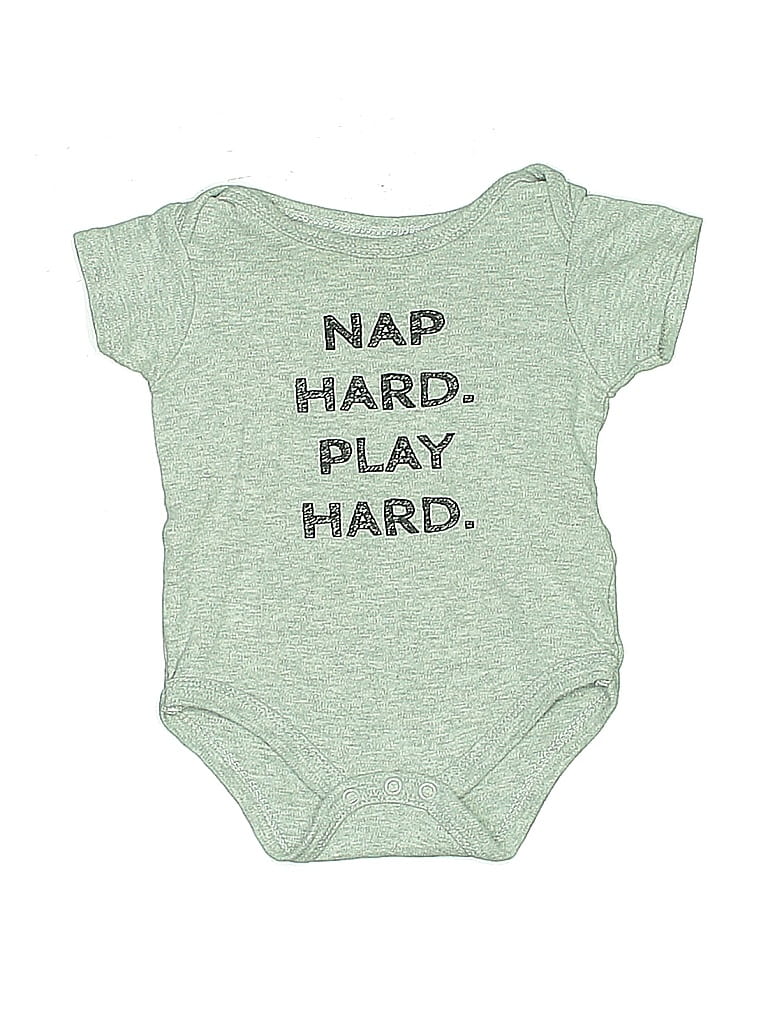 Pre-owned Little Treasure Babies' Short Sleeve Onesie In Green