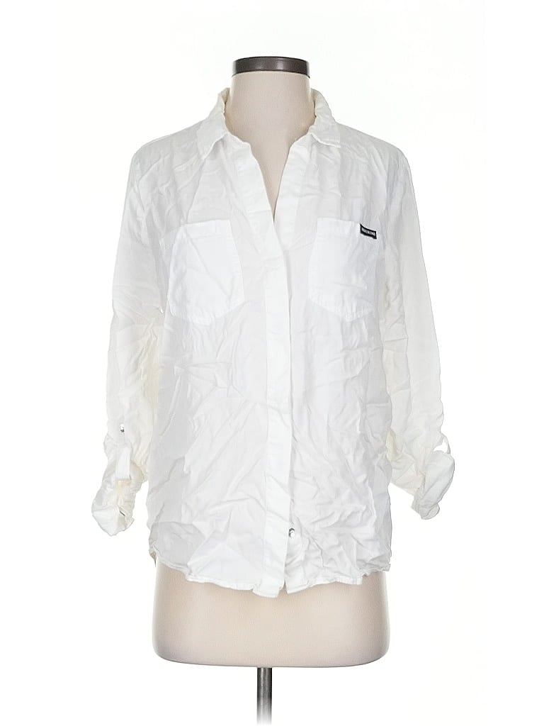 Pre-owned Calvin Klein Jeans Est.1978 Calvin Klein Jeans 3/4 Sleeve Button Down Shirt In White
