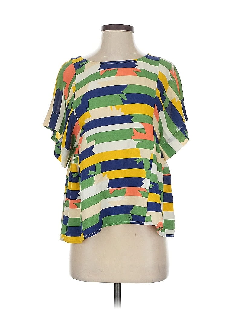 Pre-owned Maeve Short Sleeve Blouse In Yellow