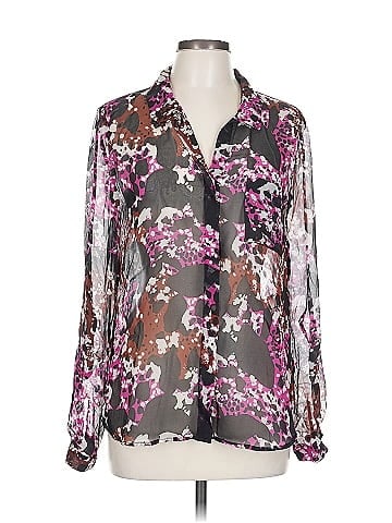 Diane von Furstenberg Long Sleeve Silk Top (view 1)