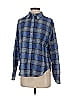 Elizabeth and James Plaid Blue Long Sleeve Button-Down Shirt Size XXS - photo 1