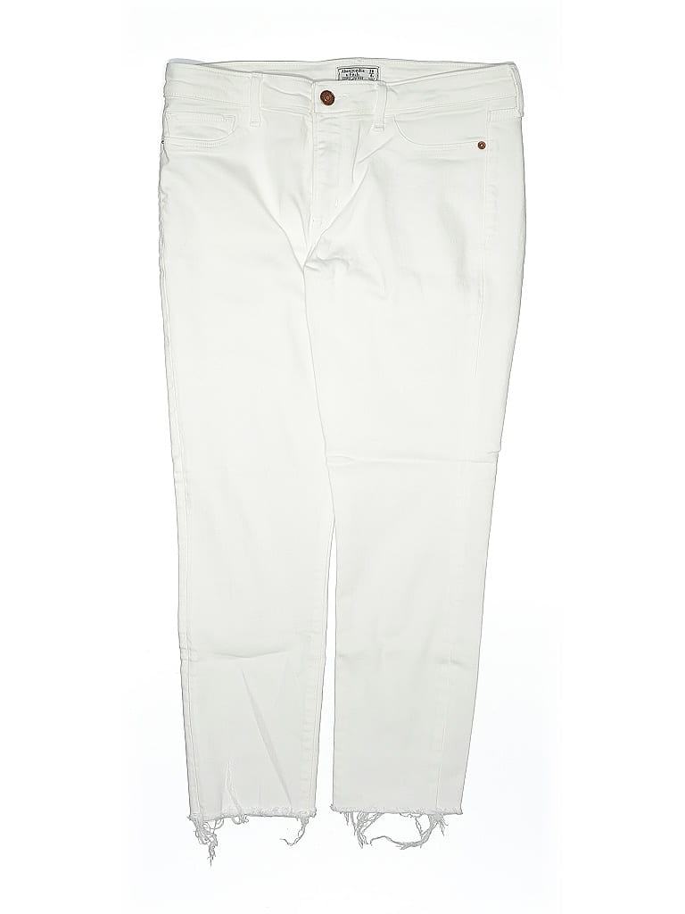 Pre-owned Abercrombie & Fitch Kids' Jeans In White