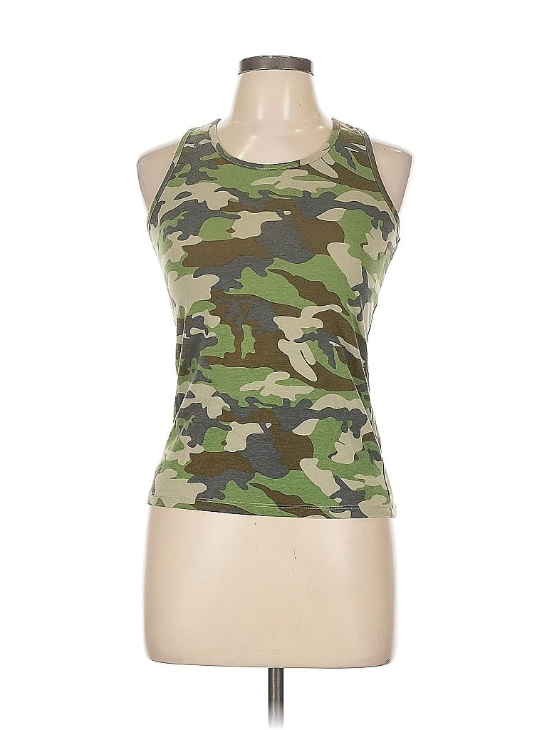 Pre-owned Assorted Brands Tank Top Green Halter Neckline Tops