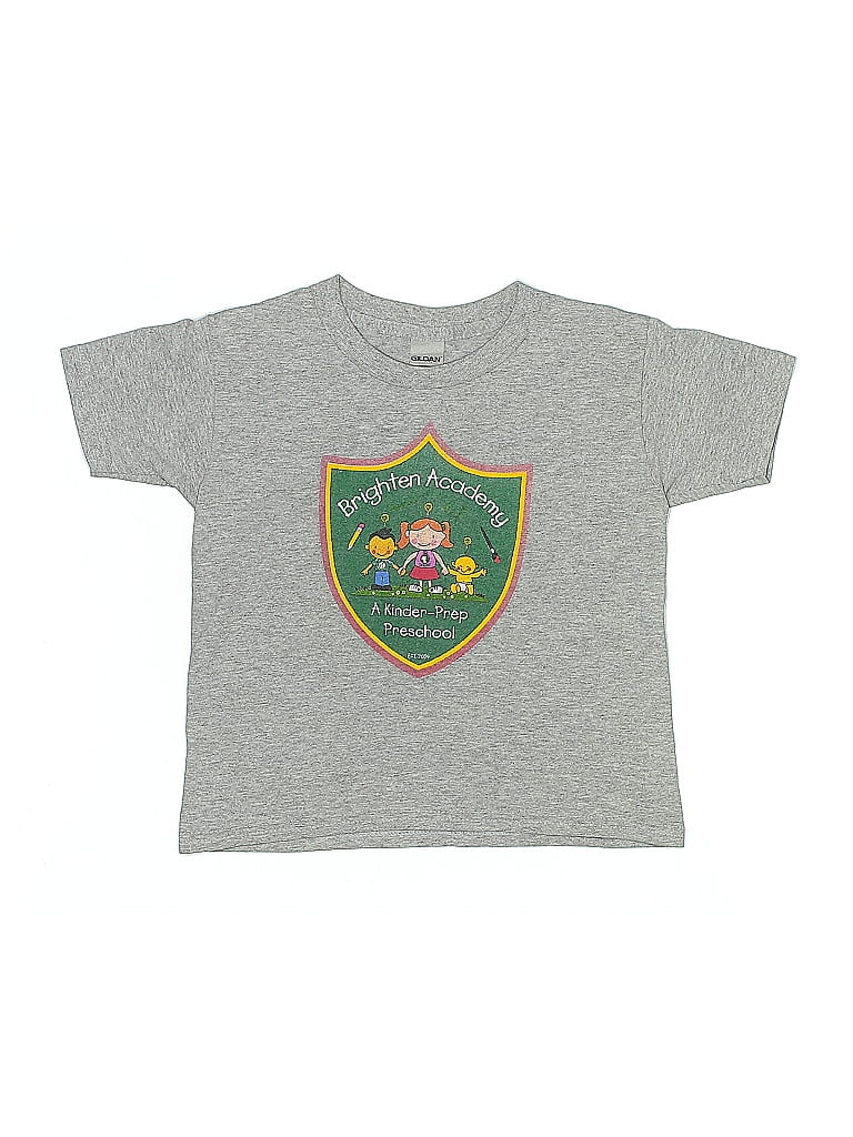 Pre-owned Gildan Kids' Short Sleeve Top Gray Tops