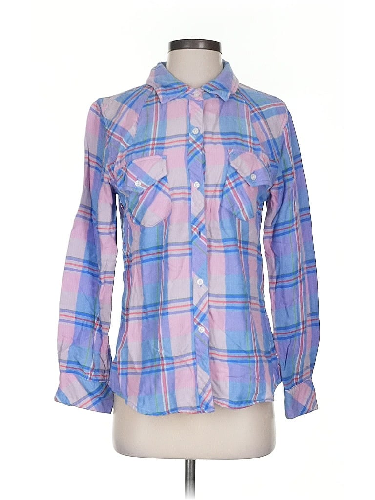 Pre-owned Rails 3/4 Sleeve Button Down Shirt In Blue
