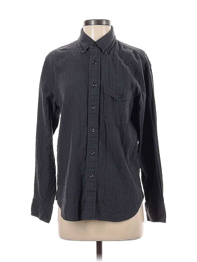 Pre-owned Abercrombie & Fitch Long Sleeve Button Down Shirt In Gray