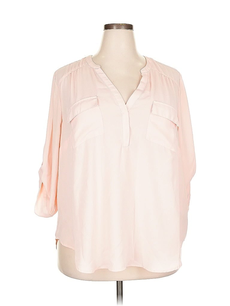 Pre-owned Torrid 3/4 Sleeve Blouse In Pink