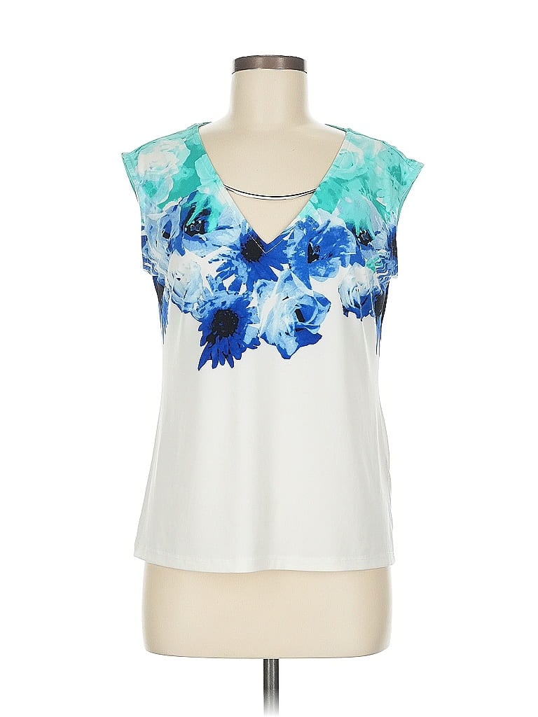 Pre-owned Calvin Klein Sleeveless Blouse In White