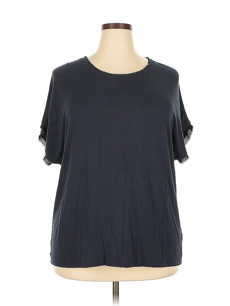 Pre-owned Eloquii Short Sleeve Top Blue Cold Shoulder Neckline Tops