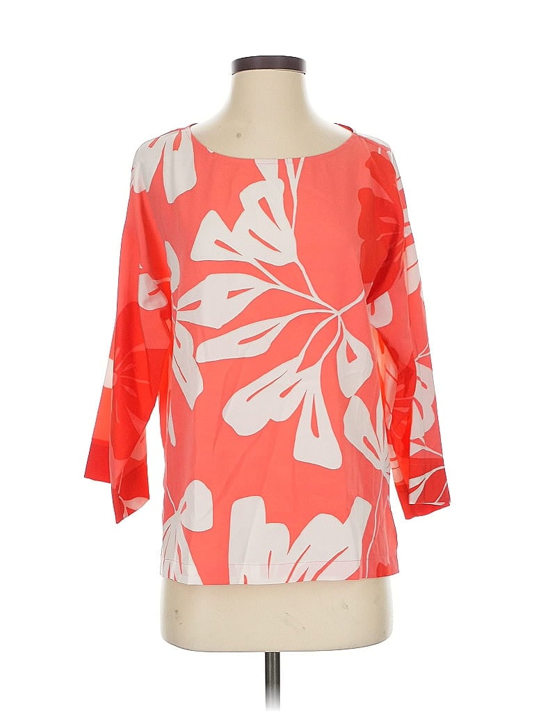 Click to view more detailed imagery on our partner's website Pre-owned Natori 3/4 Sleeve Blouse In Orange