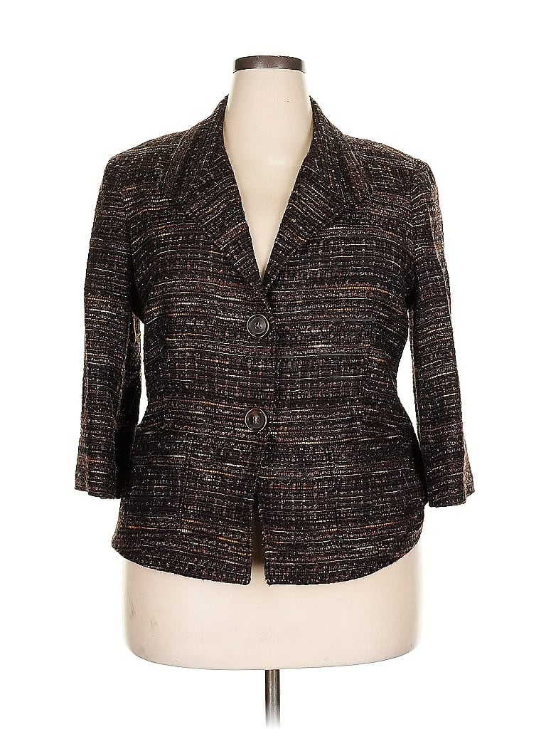 Pre-owned Lafayette 148 Wool Blazer Jacket In Brown