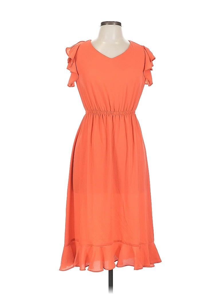 Pre-owned Gabby Skye Casual Dress In Orange