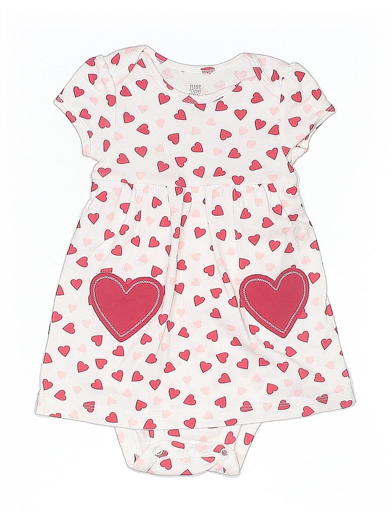 Pre-owned Just One Babies' Short Sleeve Onesie In White