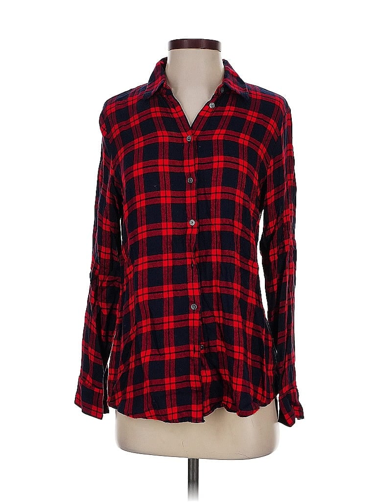 Pre-owned Banana Republic Long Sleeve Button Down Shirt In Red