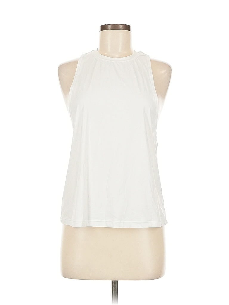 UNBRANDED Pre-owned Tank Top Ivory Halter Neckline Tops In White