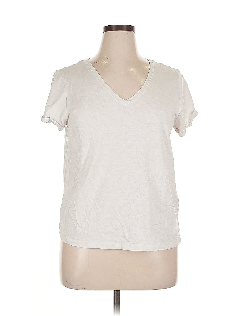 Pre-owned Max Studio Short Sleeve T-shirt In White