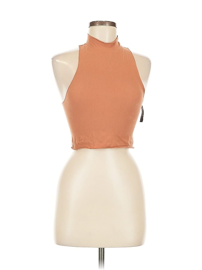 Pre-owned Out From Under Tank Top Orange Halter Neckline Tops