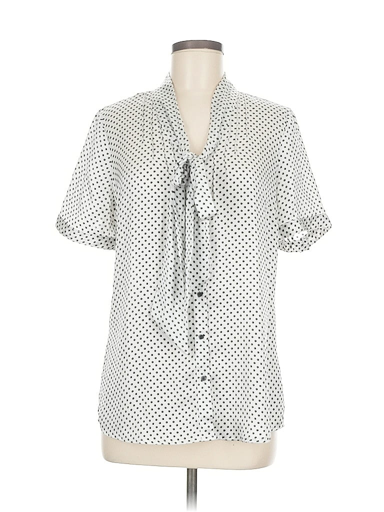 Pre-owned The Limited Short Sleeve Blouse In Silver