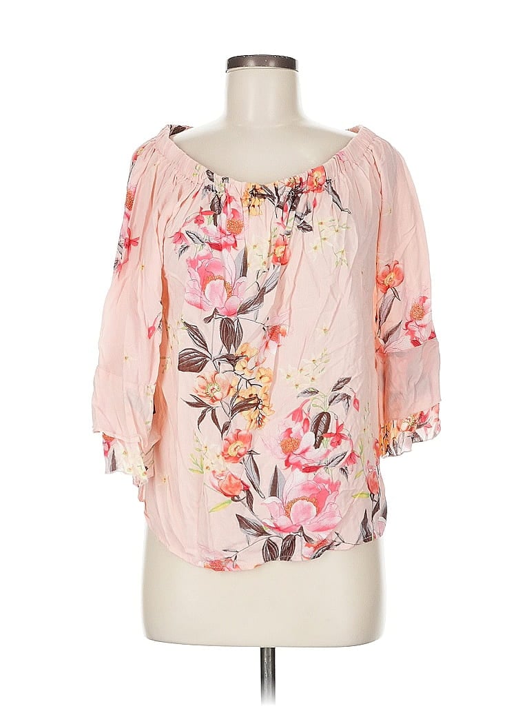 Pre-owned Grand & Greene 3/4 Sleeve Blouse In Pink