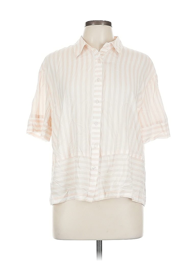 Pre-owned Jane And Delancey Short Sleeve Blouse In White