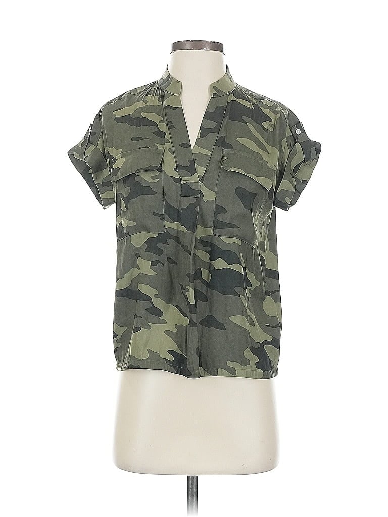 Pre-owned Banana Republic Short Sleeve Blouse In Green