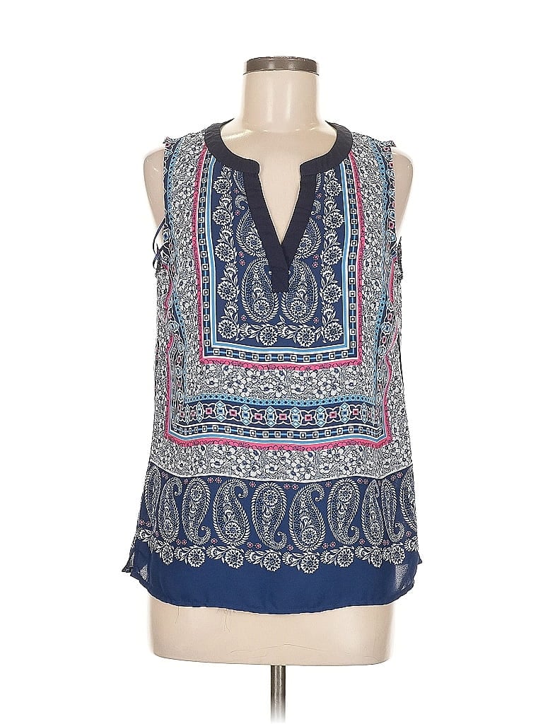Pre-owned Skies Are Blue Sleeveless Blouse In Blue