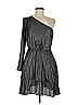 Derek Lam 100% Polyester Metallic Gray Black Cocktail Dress Size EU (IT) 44 / US 8 - photo 1