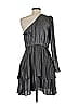 Derek Lam 100% Polyester Metallic Gray Black Cocktail Dress Size EU (IT) 44 / US 8 - photo 2