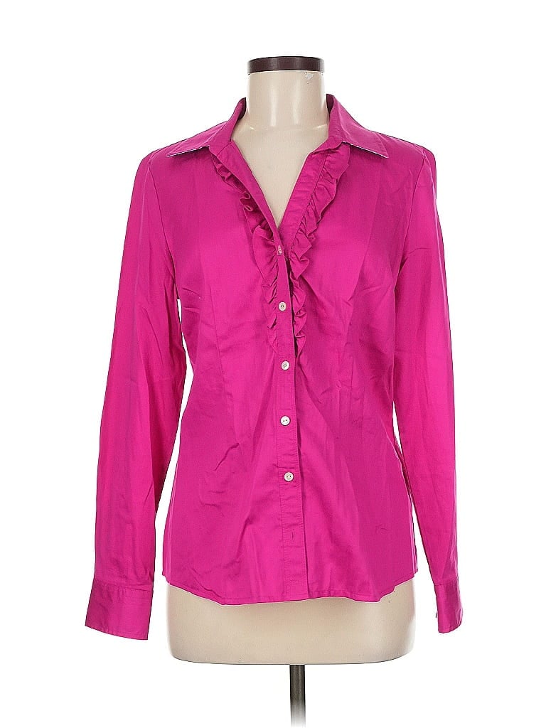 Pre-owned Tommy Hilfiger Long Sleeve Blouse In Pink