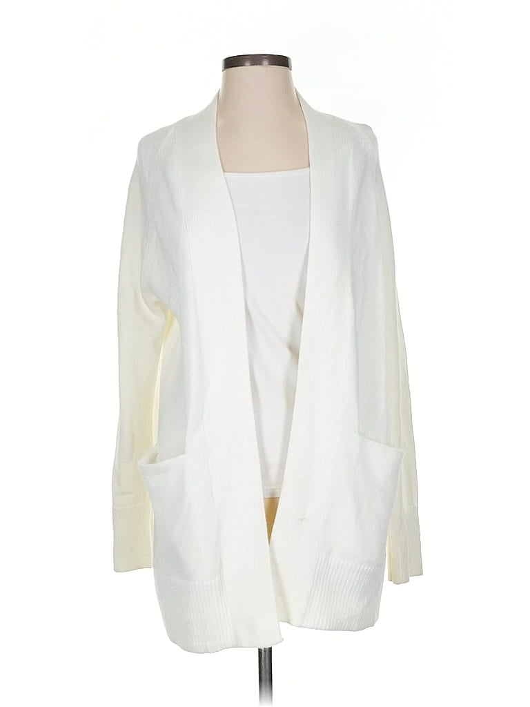Pre-owned Banana Republic Factory Store Cardigan Sweater In White