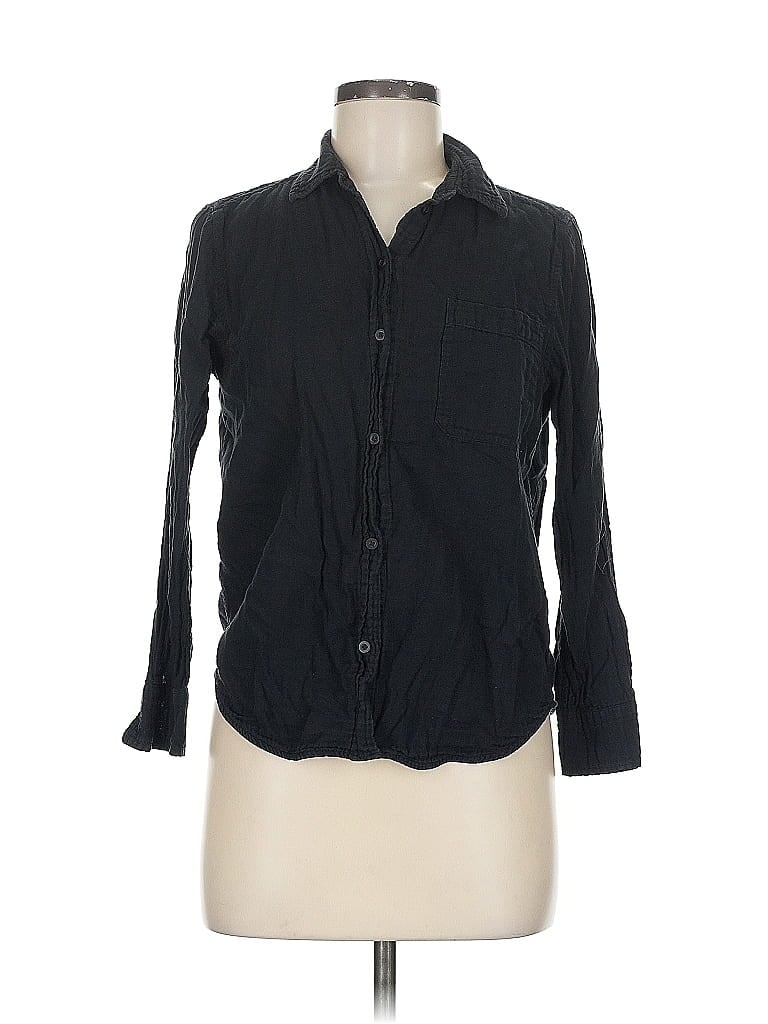Click to view more detailed imagery on our partner's website Pre-owned Everlane 3/4 Sleeve Button Down Shirt In Black