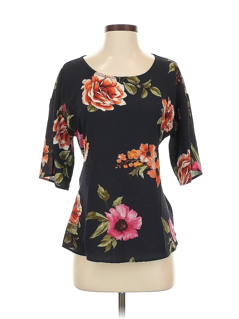 WEST KEI Pre-owned 3/4 Sleeve Top Blue Sweetheart Neckline Tops