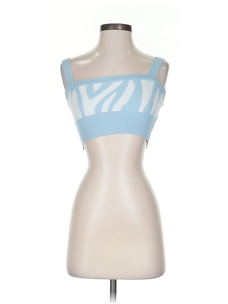 Pre-owned Storia Sleeveless Top Blue Strapless Neckline Tops