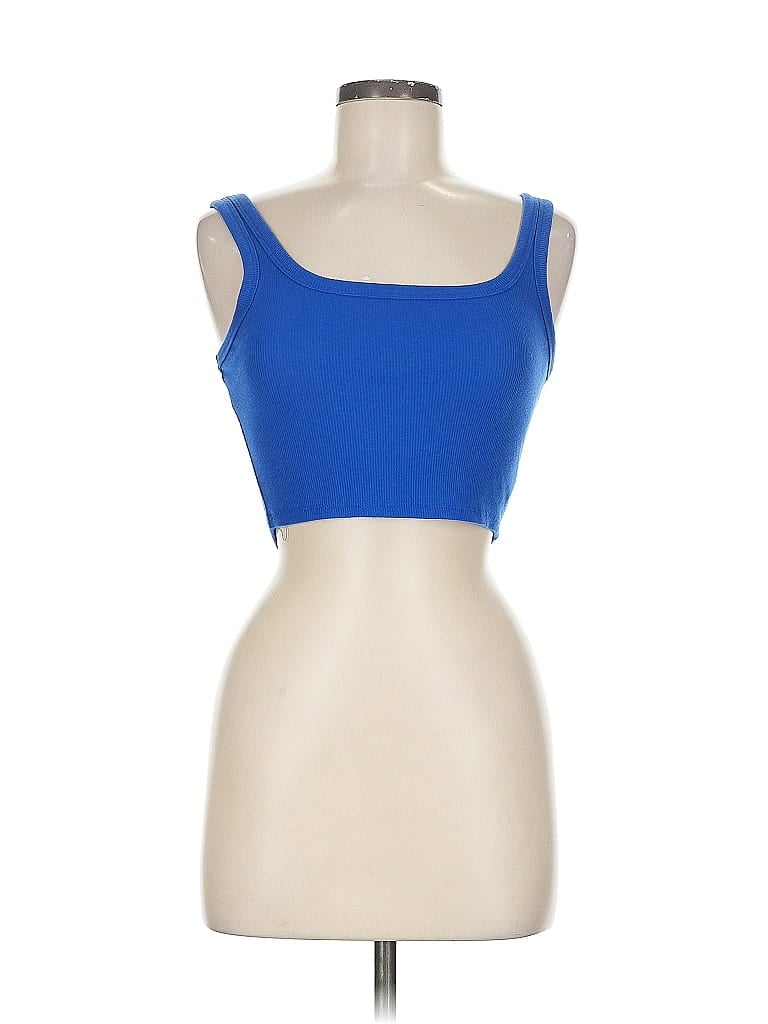 Pre-owned Shein Tank Top Blue Strapless Neckline Tops