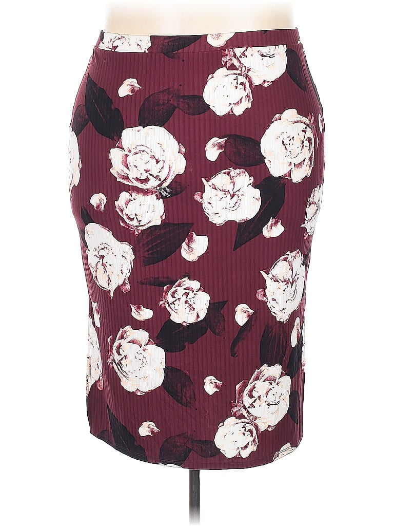 Pre-owned Lularoe Formal Skirt In Burgundy