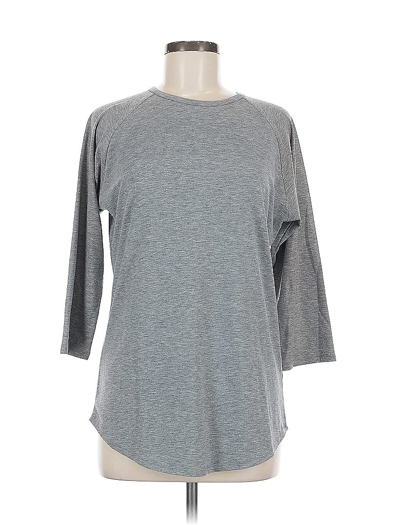 Pre-owned Lularoe 3/4 Sleeve T-shirt In Gray
