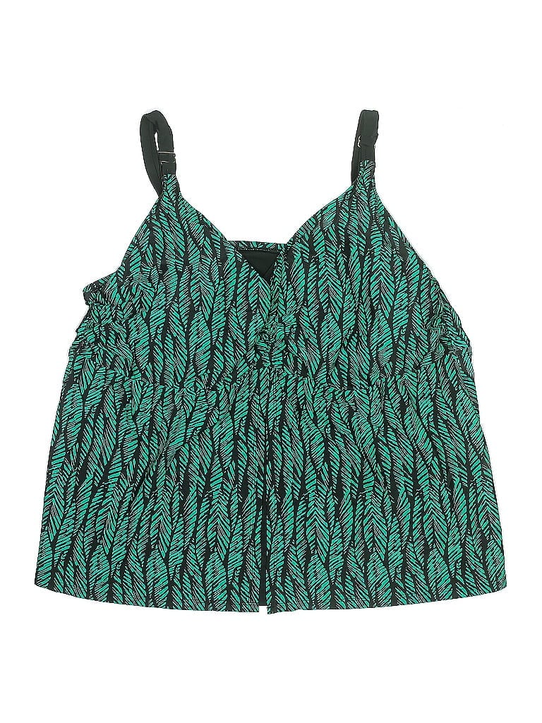 Pre-owned Ava & Viv Swimsuit Top Green Swimwear