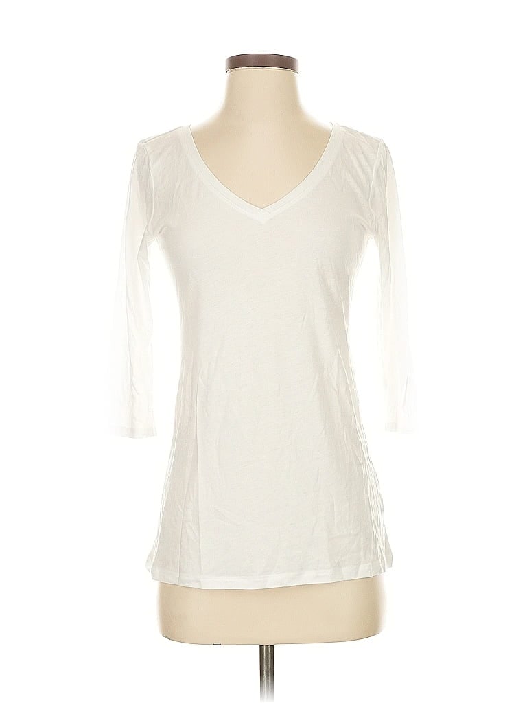 Pre-owned Gap 3/4 Sleeve T-shirt In White