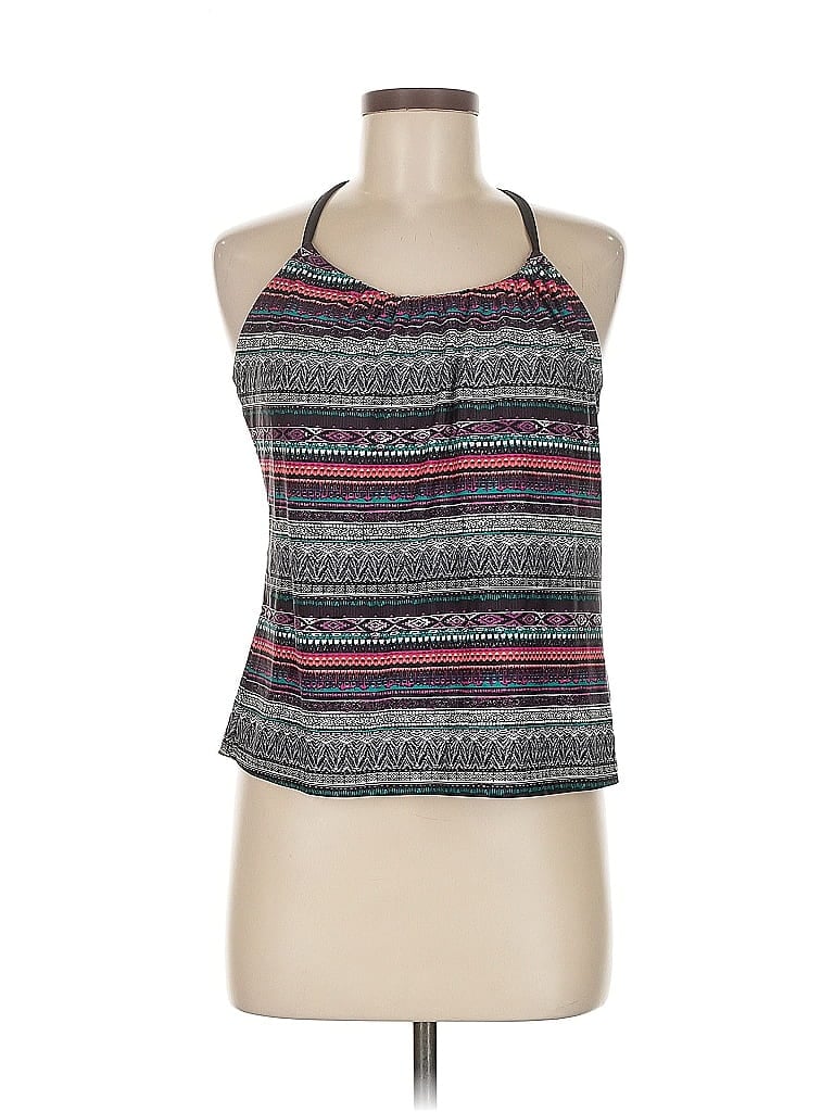 Pre-owned Kona Sol Sleeveless Top Gray Halter Neckline Tops