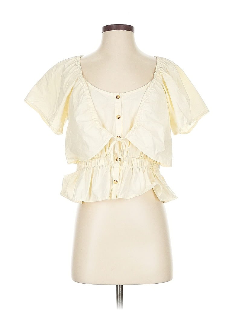 Pre-owned Ciao Lucia Short Sleeve Blouse In White