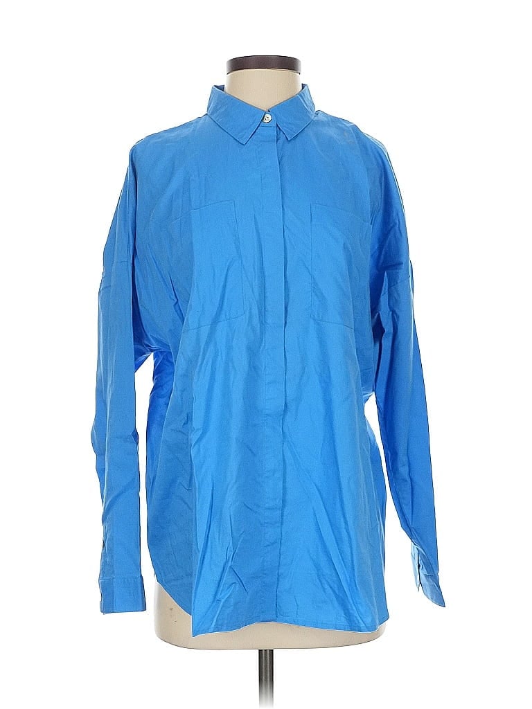 Click to view more detailed imagery on our partner's website Pre-owned Jjill Long Sleeve Button Down Shirt In Blue