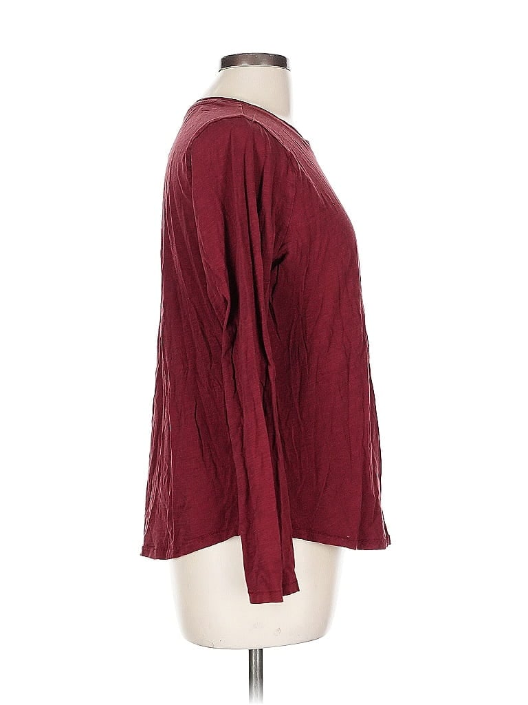 Pre-owned Sonoma Goods For Life Long Sleeve Henley Shirt In Burgundy