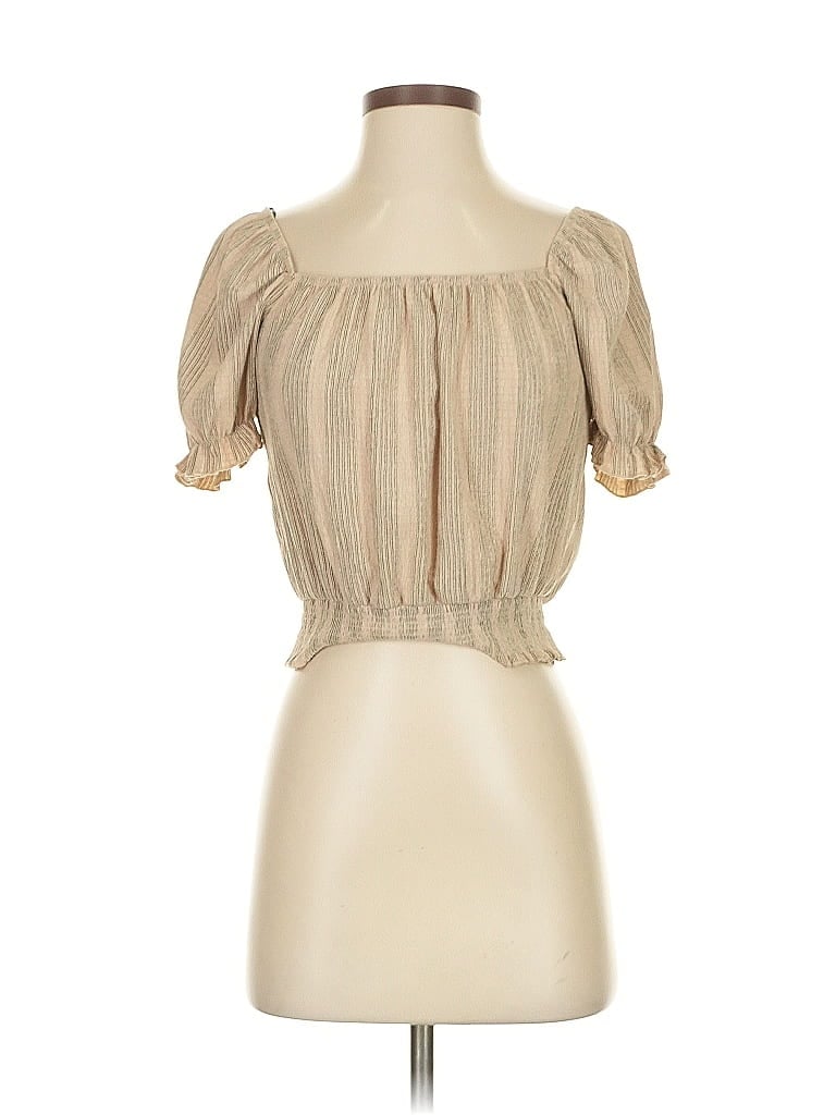 Click to view more detailed imagery on our partner's website Pre-owned H&m Short Sleeve Blouse In Brown