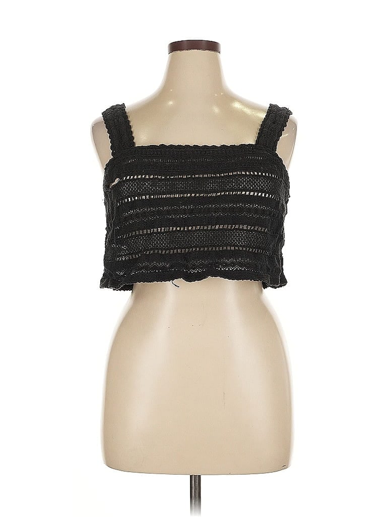 Pre-owned Aerie Sleeveless Top Black Strapless Neckline Tops