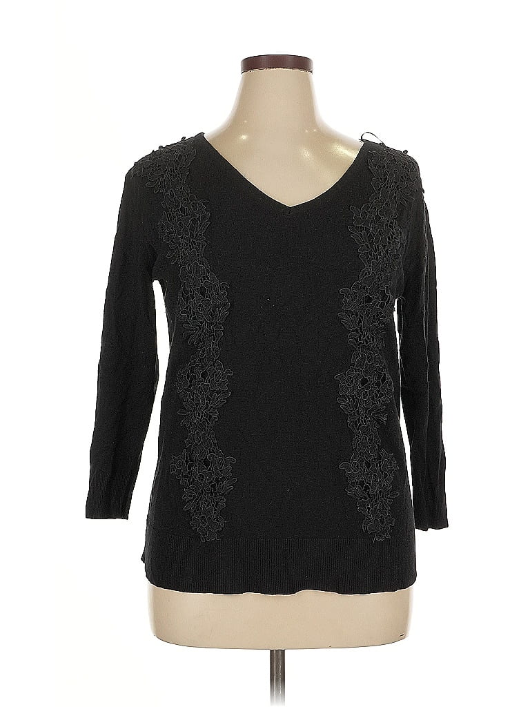 Pre-owned Lane Bryant Pullover Sweater In Black