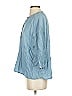 J.Jill Solid Blue 3/4 Sleeve Button-Down Shirt Size S - photo 5