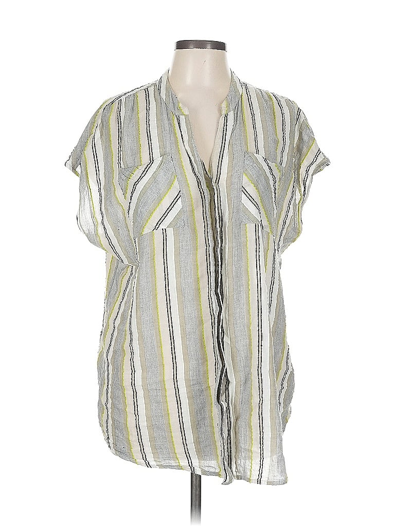 Pre-owned New Directions Short Sleeve Blouse In Silver