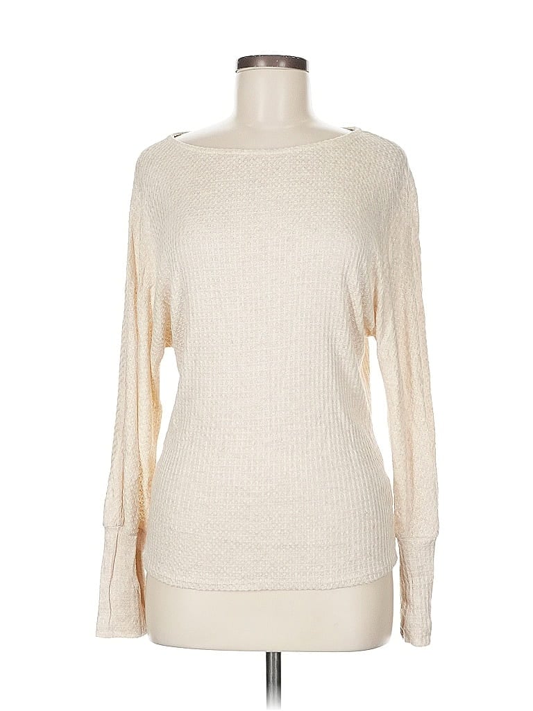 Pre-owned Lulus 3/4 Sleeve T-shirt In White