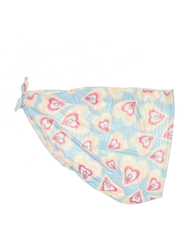 Pre-owned Unbranded Swimsuit Top Blue Hearts Pattern Swimwear