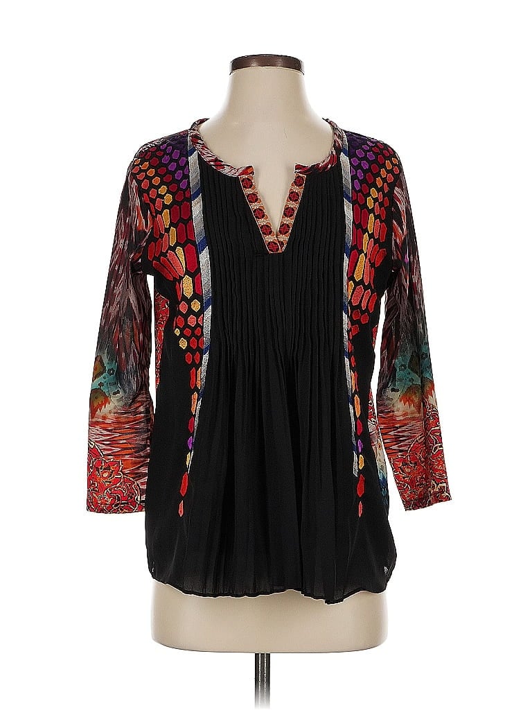 Pre-owned Ranna Gill 3/4 Sleeve Blouse In Black